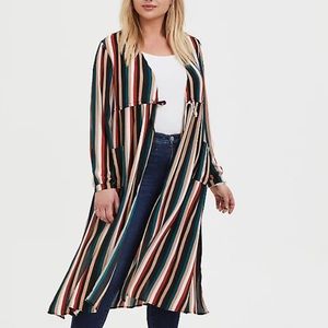 CHIFFON TIE FRONT DUSTER KIMONO